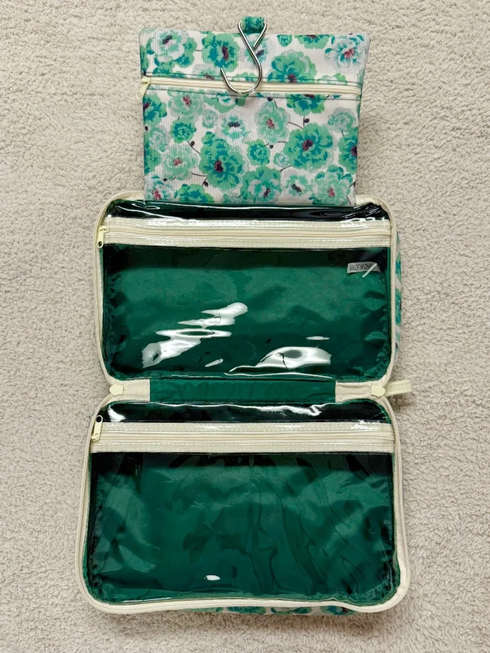 Papinelle Cosmetic Bag/Case Set Green Floral